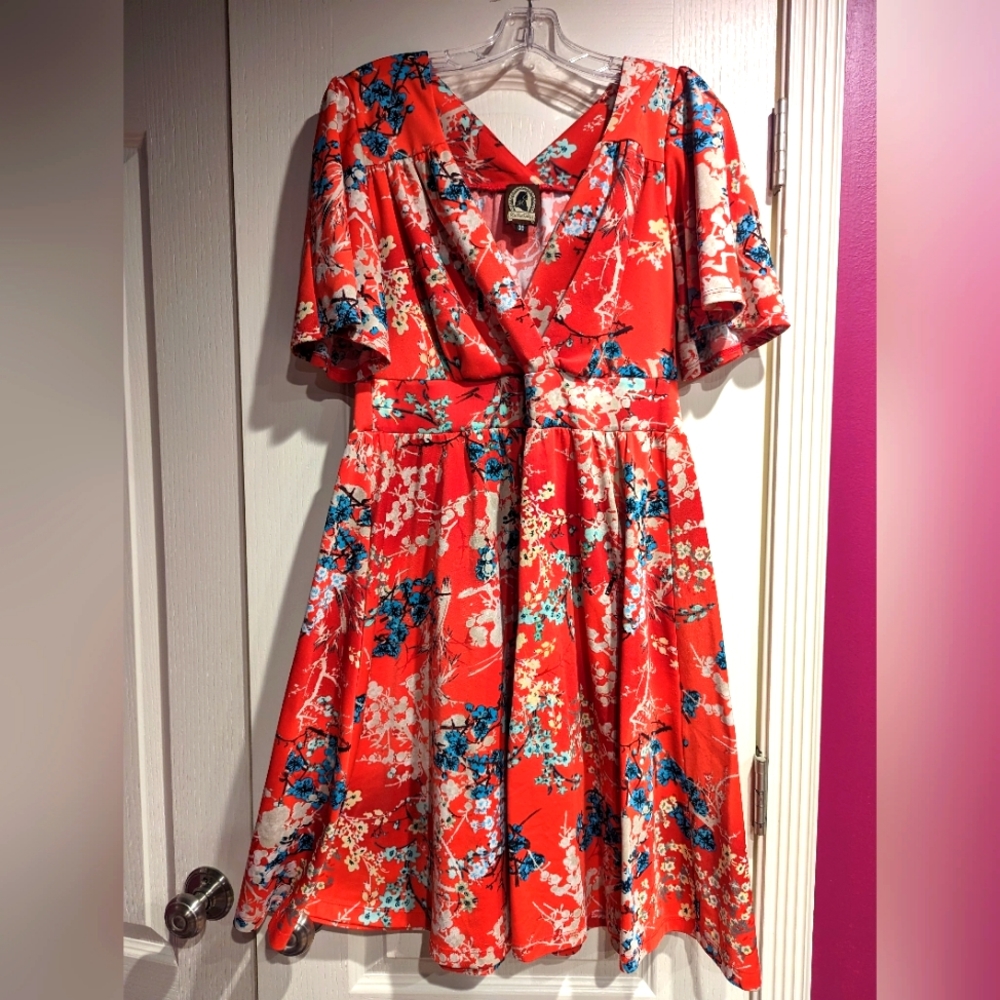 RARE Lee Lee’s Valise Fit and Flare Dress